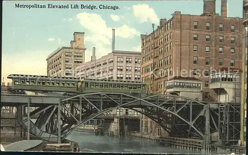Chicago Illinois Metropolitan Elevated Lift Bridge Kat. Chicago