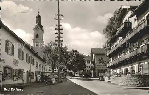 Bad Kohlgrub St Martin Strasse und Hotel Post Kirche Kat. Bad Kohlgrub