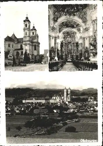 Ottobeuren Ortsansicht mit Benediktinerkloster Klosterkirche Inneres Fresken Kat. Ottobeuren