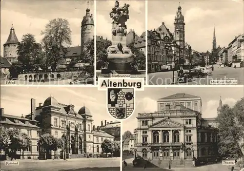 Altenburg Thueringen Schloss Skatbrunnen Markt Rathaus Theater Bahnhof Wappen Kat. Altenburg