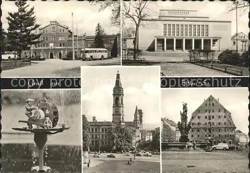 Zittau Bahnhof Theater Johanneum Johanniskirche Schleifer Brunnen Marstall Kat. Zittau