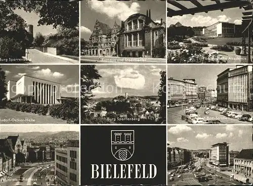 Bielefeld Burg Sparrenberg Rathaus Stadttheater Akademie Oetker Halle Jahnplatz Kat. Bielefeld