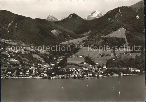 Tegernsee mit Alpen Fliegeraufnahme Kat. Tegernsee