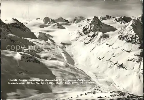 Galtuer Tirol Silvretta Jamtalhuette mit Gemsspitze Winterpanorama Kat. Galtuer