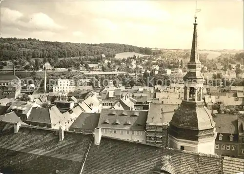 Rosswein Stadtbild mit Kirchturm Kat. Rosswein