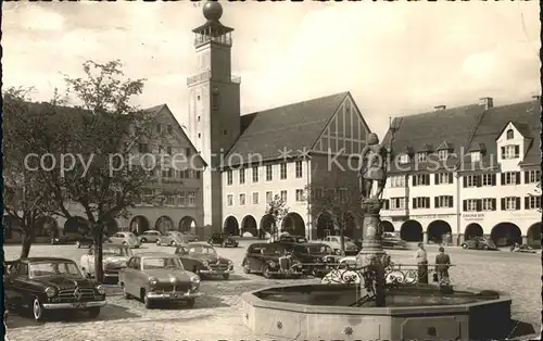 Freudenstadt Marktplatz Rathaus Neptunbrunnen Kat. Freudenstadt