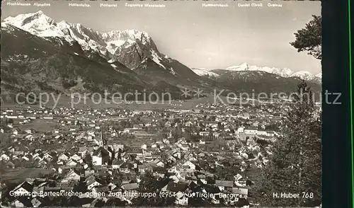 Garmisch Partenkirchen mit Zugspitzgruppe Kat. Garmisch Partenkirchen