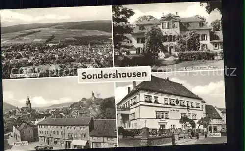 Sondershausen Thueringen Totalansicht Gasthaus zum Possen Planplatz Rathaus Kat. Sondershausen