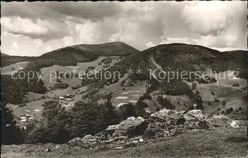 Schoenau Schwarzwald Panorama mit Belchen Kat. Schoenau im Schwarzwald