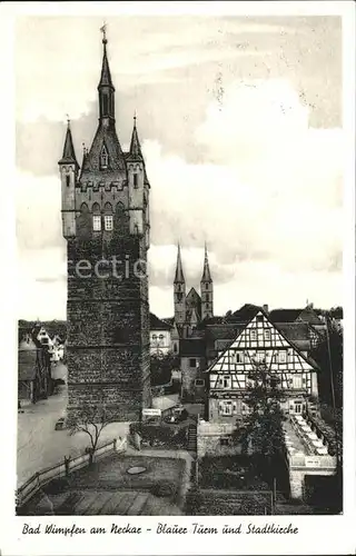 Bad Wimpfen Blauer Turm und Stadtkirche Kat. Bad Wimpfen