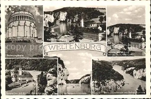 Weltenburg Kelheim Befreiungshalle Kloster Donaudurchbruch Felsen Kat. Kelheim