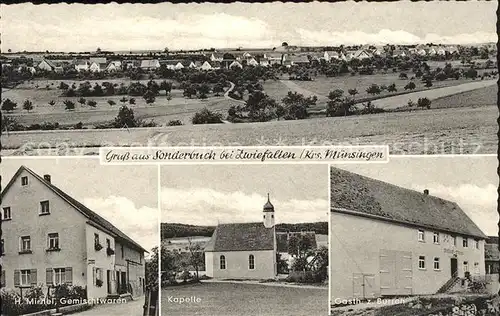 Sonderbuch Zwiefalten Gesamtansicht Gemischtwaren Laden Kapelle Gasthaus zum Burren Kat. Zwiefalten