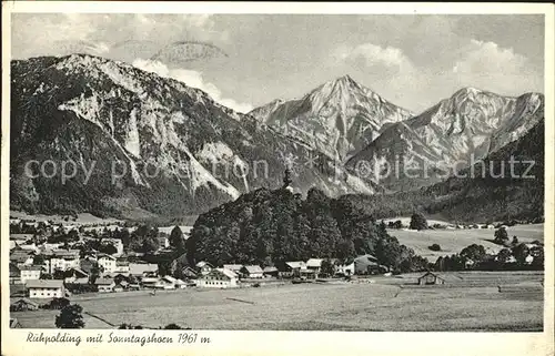 Ruhpolding Panorama mit Sonntagshorn Chiemgauer Alpen Kat. Ruhpolding