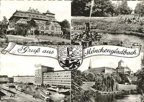 Moenchengladbach Kaiser Friedrich Halle Garten Springbrunnen Muenster Haus Westland Wappen Kat. Moenchengladbach