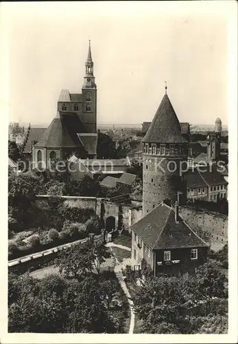 Tangermuende St Stephanskirche Blick von der Burg Kat. Tangermuende