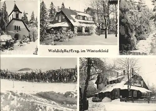 Waldidylle Kapelle Gasthaus im Winterkleid Kat. Altenberg