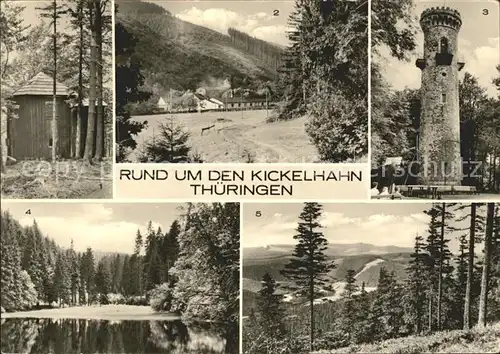Kickelhahn Goethehaeuschen Schortemuehle Aussichtsturm Teich Rennsteig Kat. Ilmenau