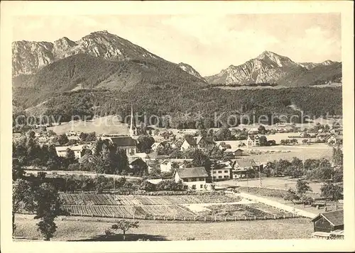 Bergen Chiemgau Gesamtansicht mit Hochfelln Hochgern Chiemgauer Alpen Kat. Bergen