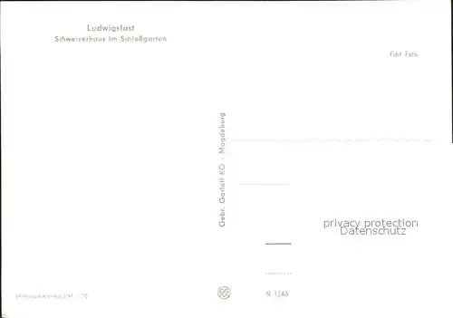 Ludwigslust Schweizerhaus im Schlossgarten Kat. Ludwigslust