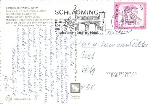Schladming Obersteiermark Skikurs Totalansicht Planai Seilbahn Ortsblick Kat. Schladming