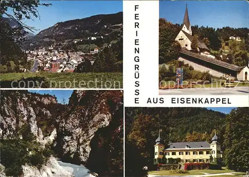 Eisenkappel Vellach Panorama Kirche Troegenerklamm Schloss Hagenegg Kat. Eisenkappel Vellach