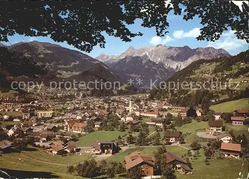 Schruns Vorarlberg mit Tschagguns und Golmer Joch Panorama Kat. Schruns