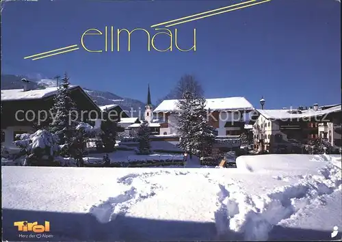 Ellmau Tirol Winteridyll Teilansicht Kat. Ellmau