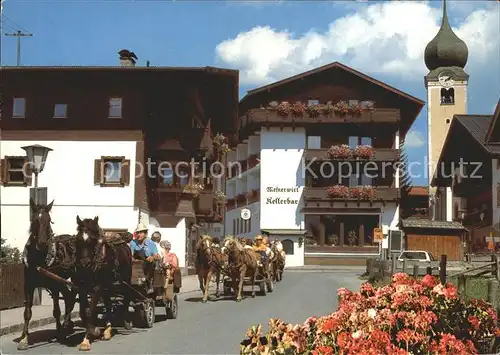 Westendorf Tirol Dorfpartie Pferdewagen Kirche Kat. Westendorf