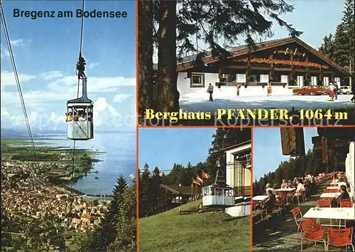 Bregenz Vorarlberg am Bodensee mit Pfaenderbahn Berghaus Pfaender Terrasse Kat. Bregenz