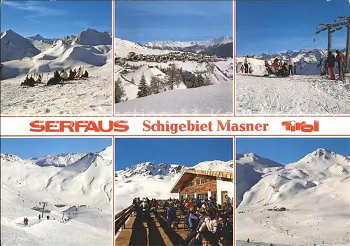 Serfaus Tirol Skigebiet Masner Skilift Berghaus Terrasse Kat. Serfaus