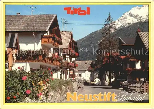 Neustift Stubaital Tirol Ortsmotiv mit Blick zur Serles Kat. Neustift im Stubaital