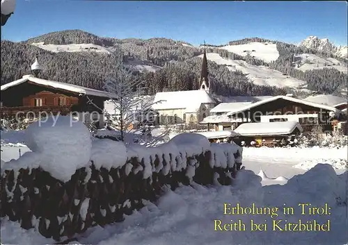 Reith Kitzbuehel Dorfpartie Winteridyll Kat. Reith bei Kitzbuehel