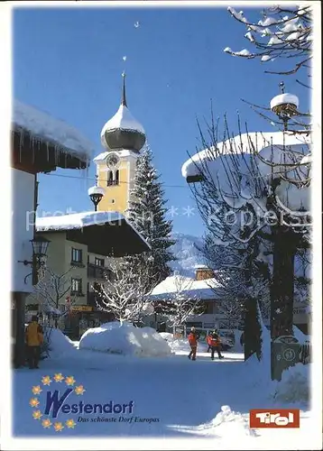 Westendorf Tirol Dorfpartie im Winter Kirche Kat. Westendorf