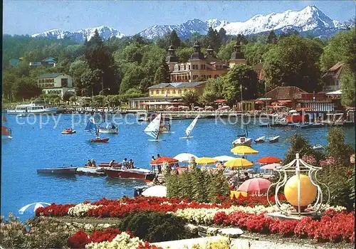 Velden Woerther See Schlosshotel mit Mittagskogel Kat. Velden am Woerther See