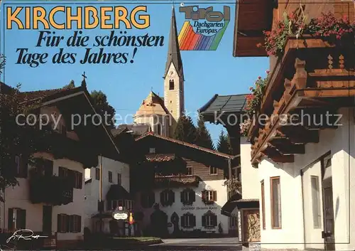 Kirchberg Tirol Dorfpartie mit Kirche Kat. Kirchberg in Tirol