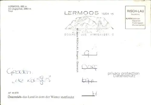 Lermoos Tirol mit Zugspitze Schlepplift Kat. Lermoos