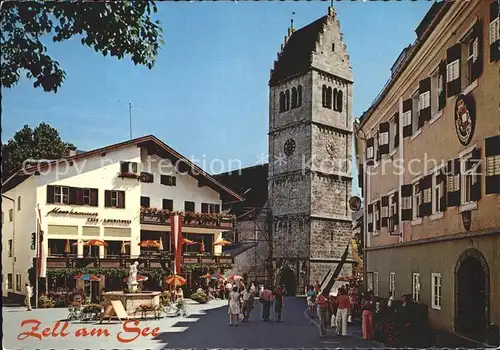 Zell See Stadtplatz mit Pfarrkirche Kat. Zell am See