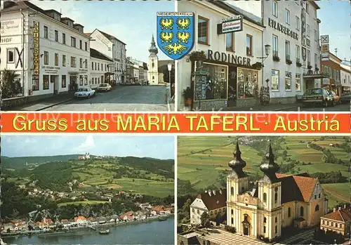 Maria Taferl Kaufhaus Rodinger Trachtenstuben Panorama Kirche Kat. Maria Taferl Donau