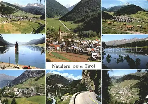 Nauders Tirol Panorama Ortsansichten Strassenpartie See Kat. Nauders