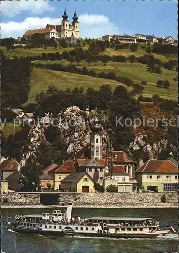 Marbach Donau Teilansicht Ausflugsschiff Wallfahrtskirche Maria Taferl Kat. Marbach an der Donau