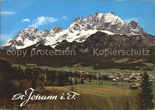 St Johann Tirol mit Wildem Kaiser Kat. St. Johann in Tirol