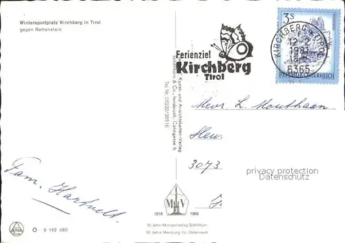 Kirchberg Tirol mit Rettenstein Kat. Kirchberg in Tirol