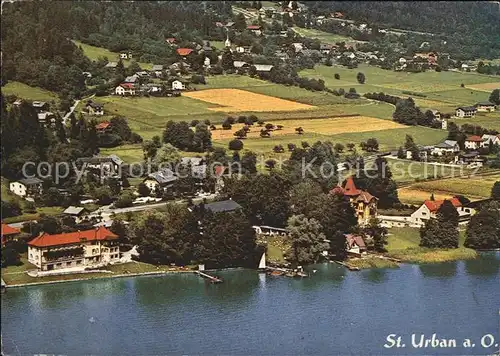 St Urban Kaernten am Ossiachersee Fliegeraufnahme Kat. St. Urban