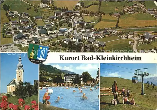 Bad Kleinkirchheim Kaernten Fliegeraufnahme Kirche Schwimmbad Seilbahn Kat. Bad Kleinkirchheim