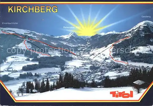 Kirchberg Tirol mit Ehrenbachhoehe und Rettenstein  Kat. Kirchberg in Tirol