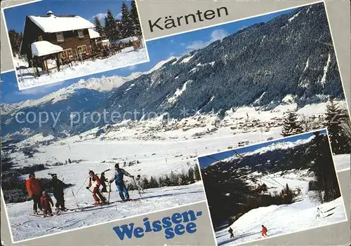 Weissensee Kaernten Panorama Skipisten Skilift Kat. Weissensee