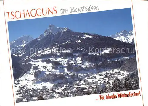 Tschagguns Vorarlberg mit Mittagspitze und Drei Tuerme Kat. Tschagguns