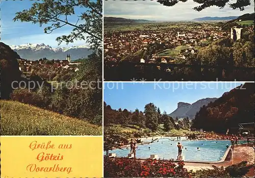 Goetzis Vorarlberg Ortsblick Totalansicht Schwimmbad Kat. Goetzis