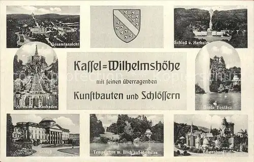 Wilhelmshoehe Kassel Schloss Herkules Kaskaden Loewenburg Kat. Kassel