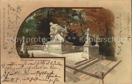 Duesseldorf Kriegerdenkmal Litho Kat. Duesseldorf